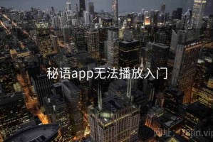 秘语app无法播放入门