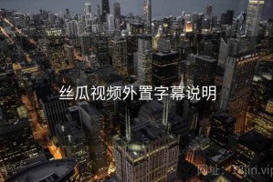 丝瓜视频外置字幕说明
