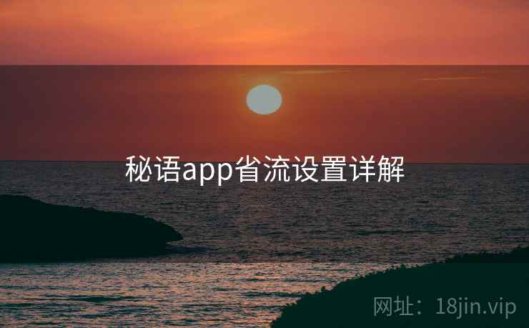 秘语app省流设置详解